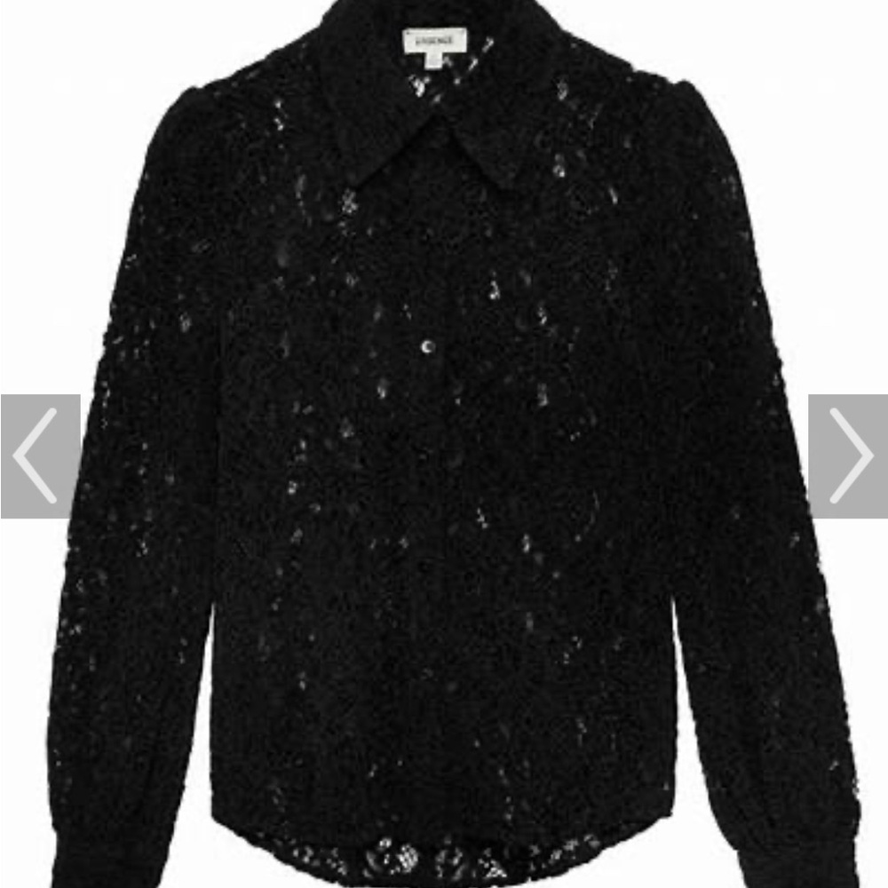L'AGENCE Black Sheer Lace Blazer